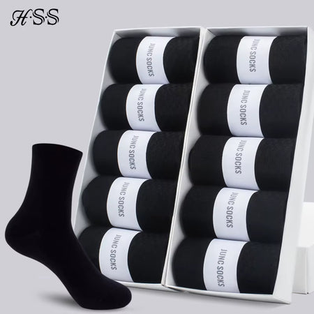 5/10 Pairs Men'S Cotton Blend Socks Black Business Men Socks Soft Breathable Summer Winter for Male Socks plus Size (6.5-14)