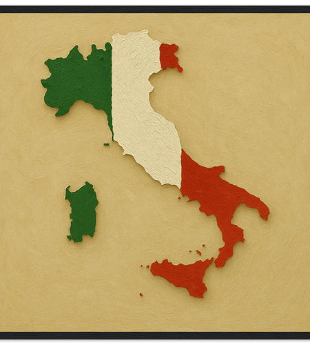 Cadre Drapeau De L'Italie – Affiche Encadrée En Bois – Format Décoratif