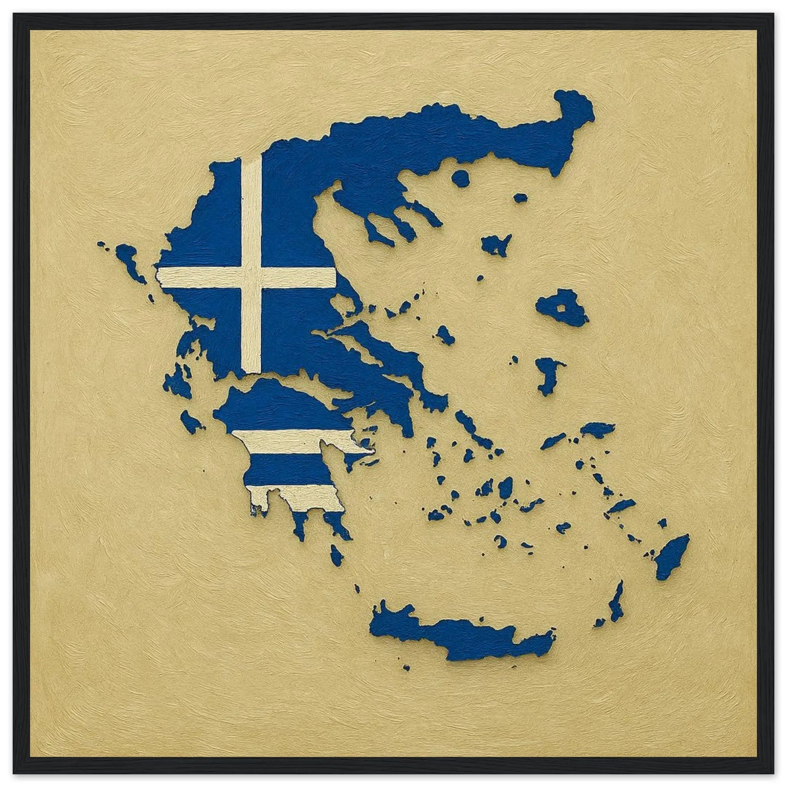 Cadre Drapeau De La Grèce – Affiche Encadrée En Bois – Format Décoratif