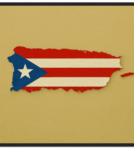 Cadre Drapeau De Porto Rico – Affiche Encadrée En Bois – Format Décoratif