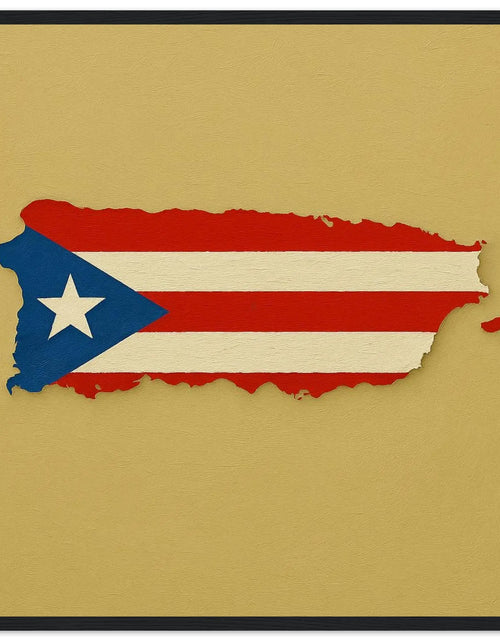 Load image into Gallery viewer, Cadre Drapeau De Porto Rico – Affiche Encadrée En Bois – Format Décoratif
