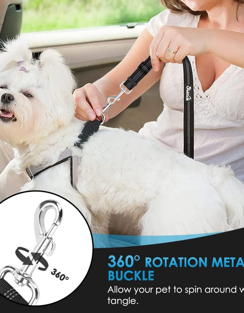 Load image into Gallery viewer, Dog Seat Belt for Car, 2 Pack Dog Car Harness Seatbelt Adjustable with Elastic Bungee Buffer, 2 in 1 Pet Car Leash Headrest Restraint Dog Reflective Safety Tether (Black, Headrest+Clip)
