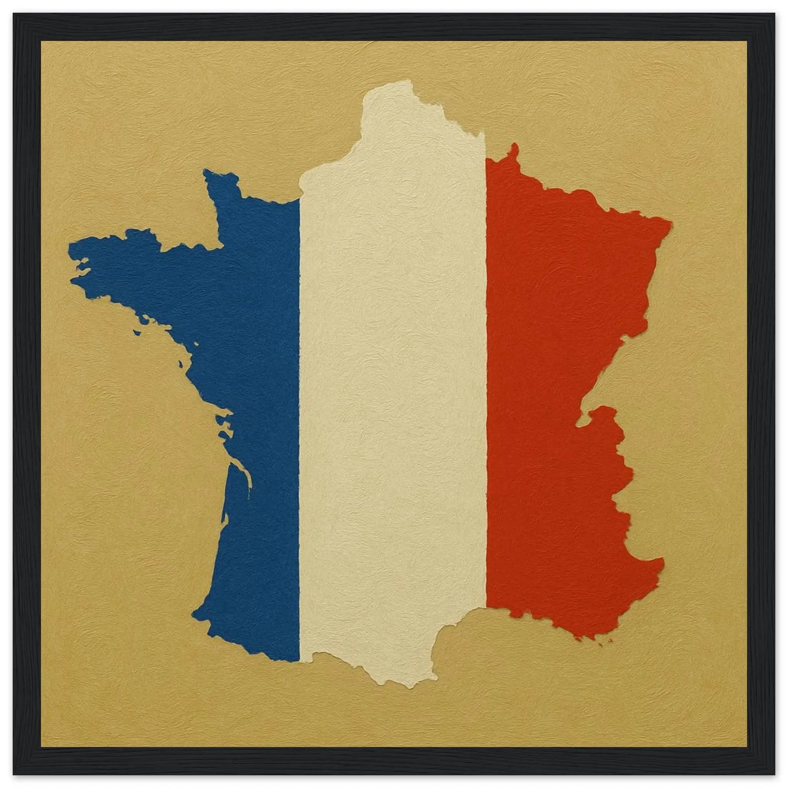 Cadre Drapeau De La France – Affiche Encadrée En Bois – Format Décoratif
