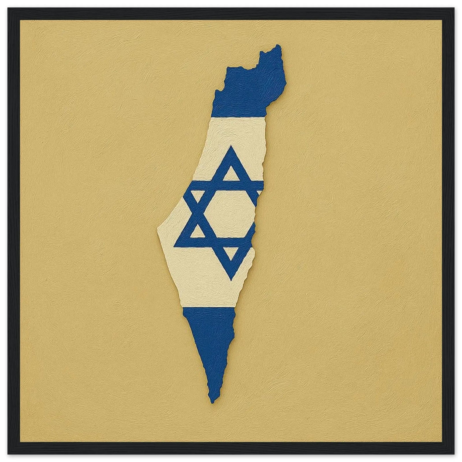 Cadre Drapeau D'Israël – Affiche Encadrée En Bois – Format Décoratif