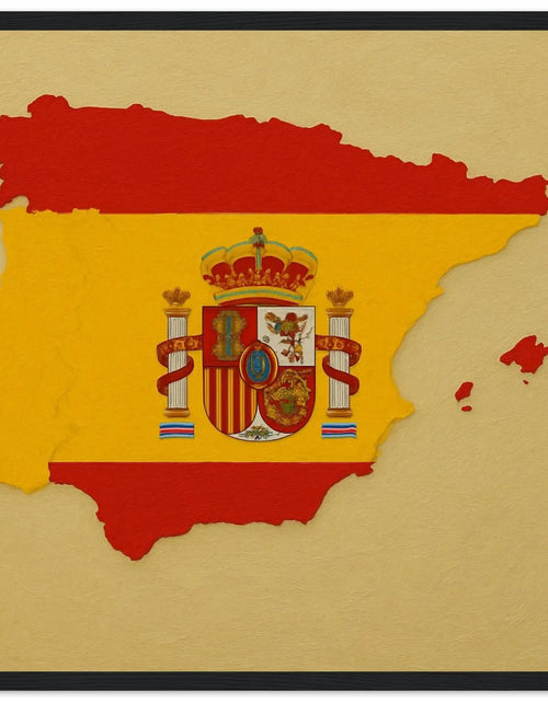Load image into Gallery viewer, Cadre Drapeau De L'Espagne – Affiche Encadrée En Bois – Format Décoratif
