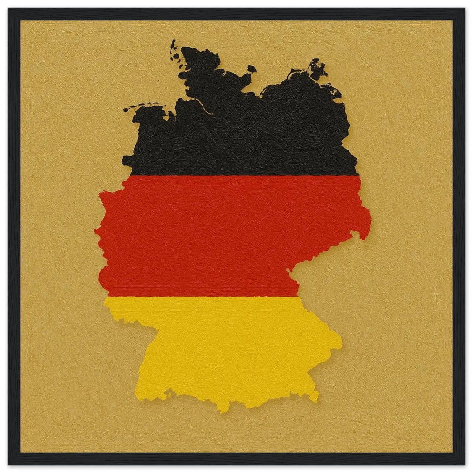 Cadre Drapeau De L'Allemagne – Affiche Encadrée En Bois – Format Décoratif
