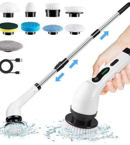 Cordless Spin Scrubber Electric Multipurpose Cleaning Brush for Kitchen Bathroom Toilet - Household Hair Brushes and Mops