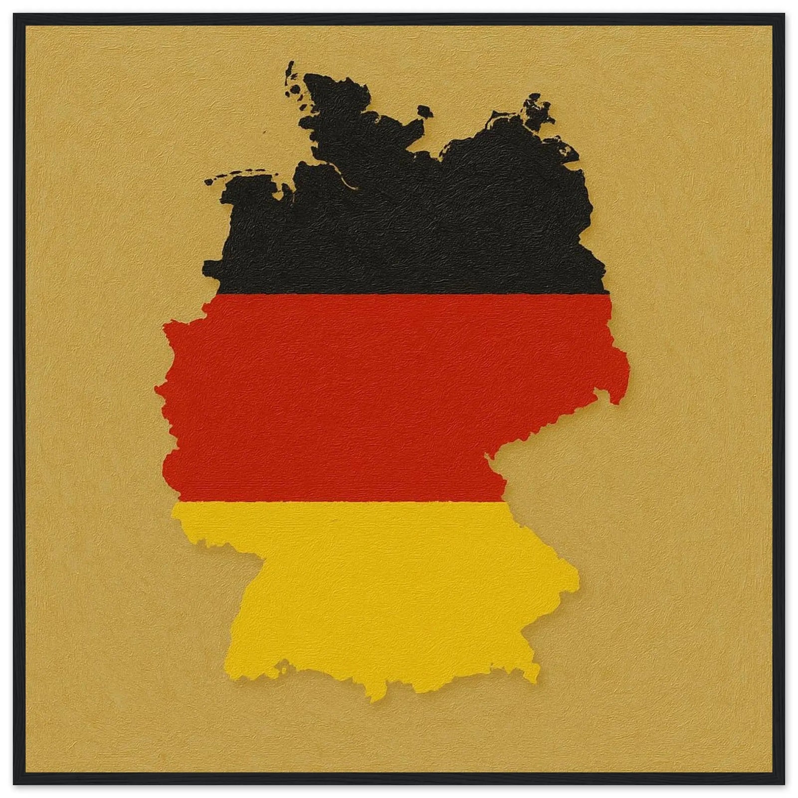 Cadre Drapeau De L'Allemagne – Affiche Encadrée En Bois – Format Décoratif