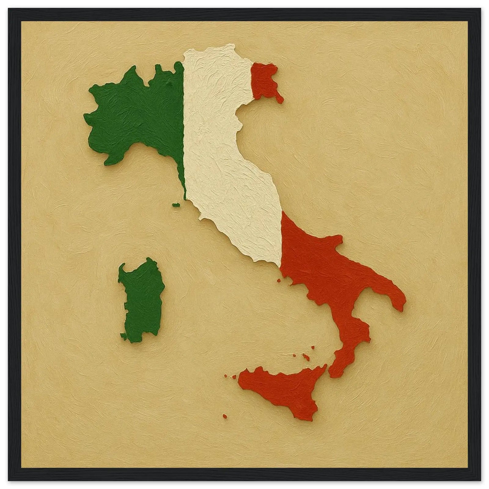 Cadre Drapeau De L'Italie – Affiche Encadrée En Bois – Format Décoratif