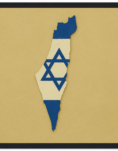 Load image into Gallery viewer, Cadre Drapeau D'Israël – Affiche Encadrée En Bois – Format Décoratif
