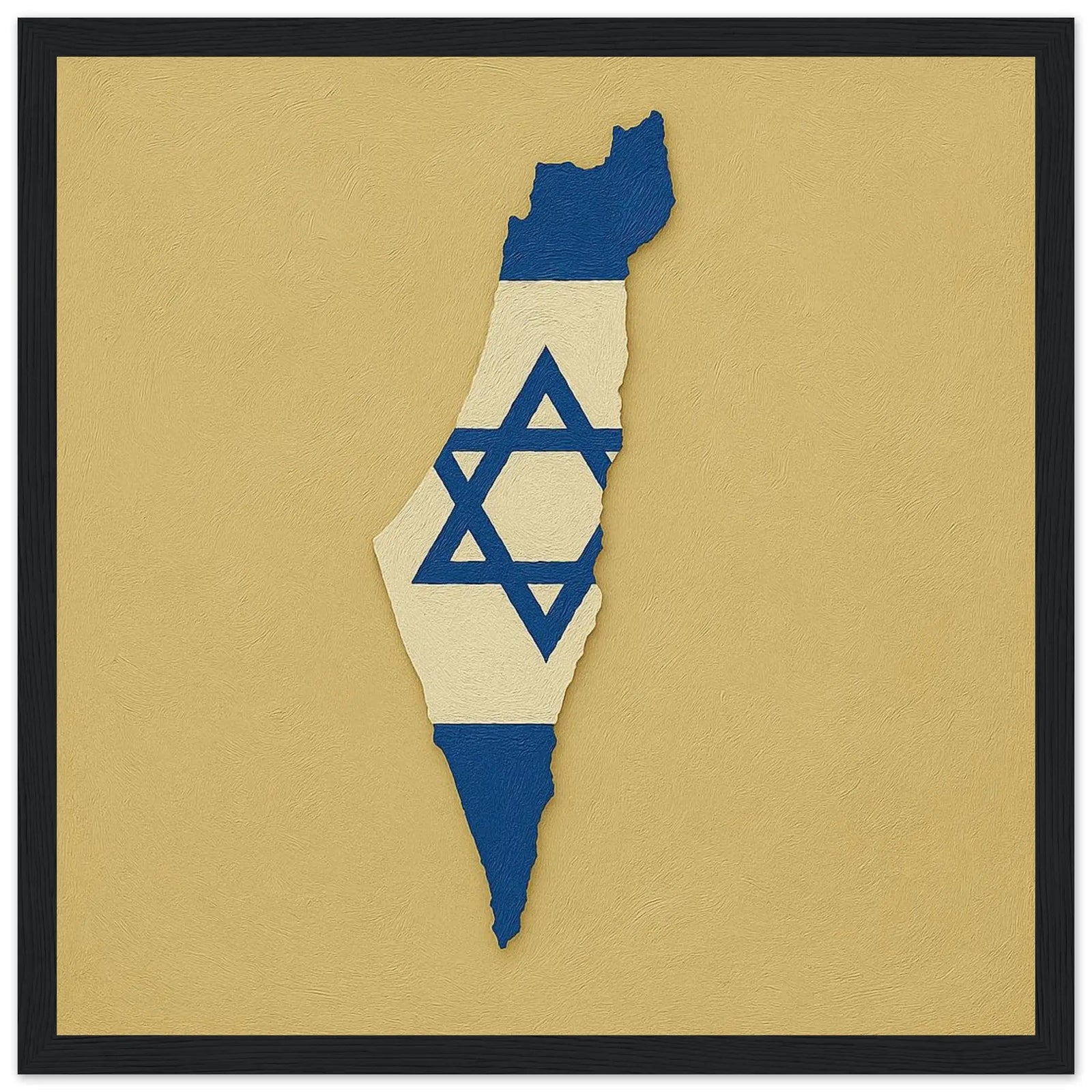 Cadre Drapeau D'Israël – Affiche Encadrée En Bois – Format Décoratif