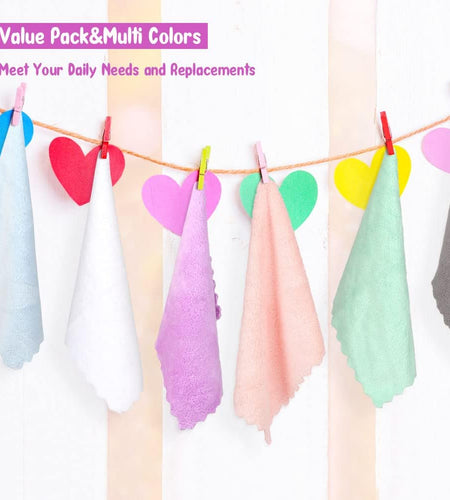 Baby Washcloths 24-Pack, Microfiber Coral Fleece Baby Face Towels, Soft and Absorbent Wash Cloths for Newborns, Infants and Toddlers, Gentle on Delicate Skin for Face Hands and Body, 7X9 Inch