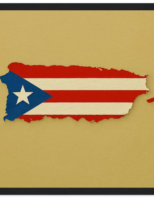 Load image into Gallery viewer, Cadre Drapeau De Porto Rico – Affiche Encadrée En Bois – Format Décoratif
