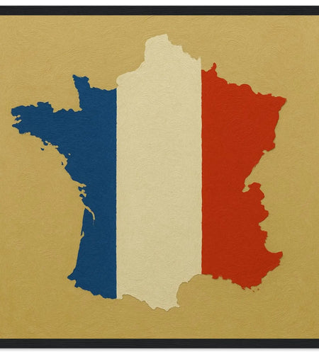 Cadre Drapeau De La France – Affiche Encadrée En Bois – Format Décoratif