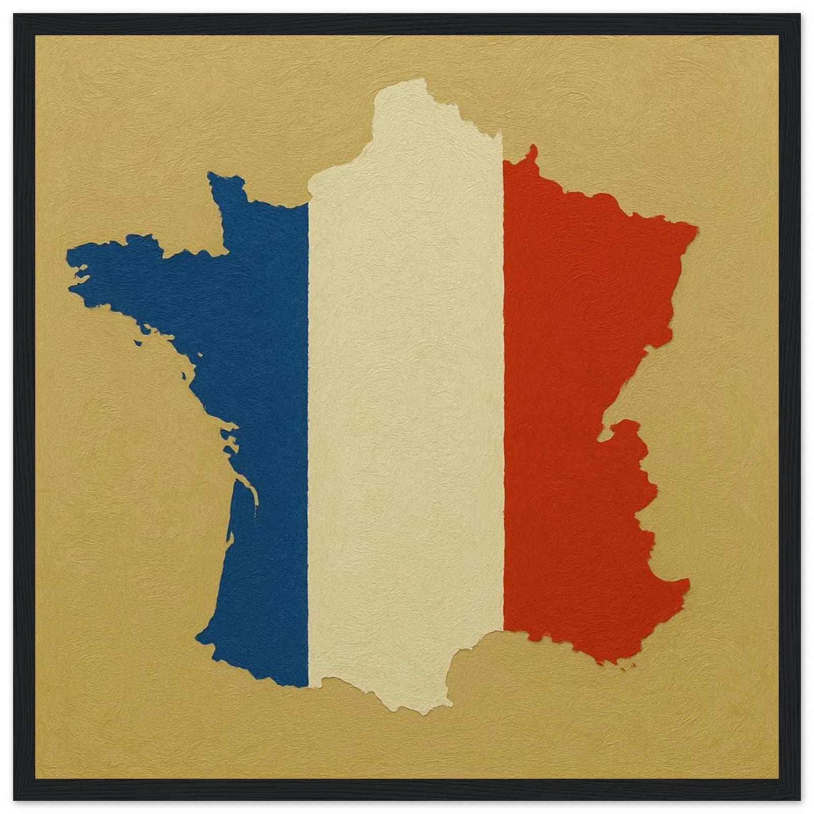 Cadre Drapeau De La France – Affiche Encadrée En Bois – Format Décoratif