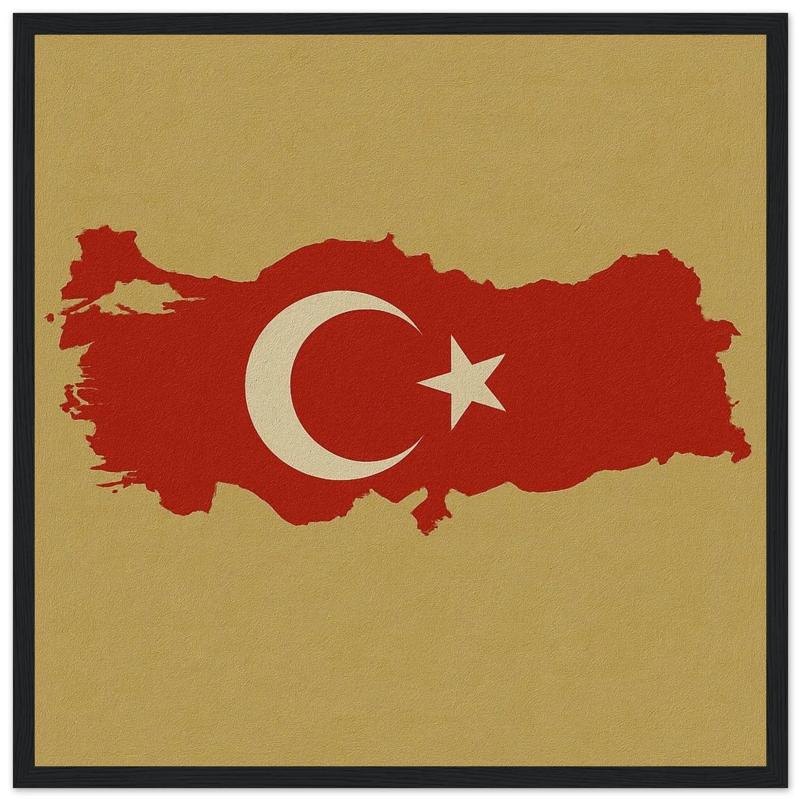 Cadre Drapeau De La Turquie – Affiche Encadrée En Bois – Format Décoratif
