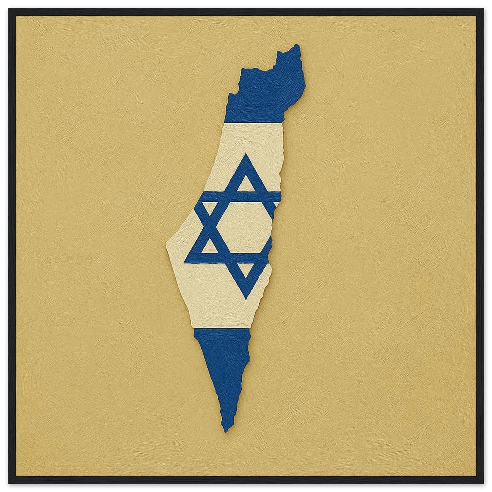 Cadre Drapeau D'Israël – Affiche Encadrée En Bois – Format Décoratif