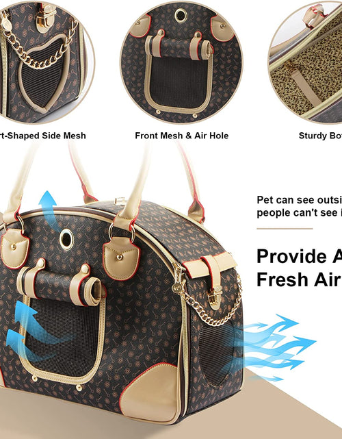 Load image into Gallery viewer, Fashion PU Leather Dog Carrier Handbag - Cat Tote Bag Pet Hiking Bag, Brown, Large 42 * 29 * 18Cm

