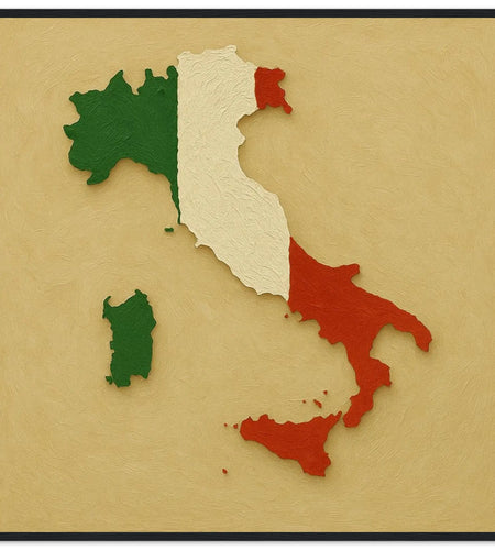 Cadre Drapeau De L'Italie – Affiche Encadrée En Bois – Format Décoratif