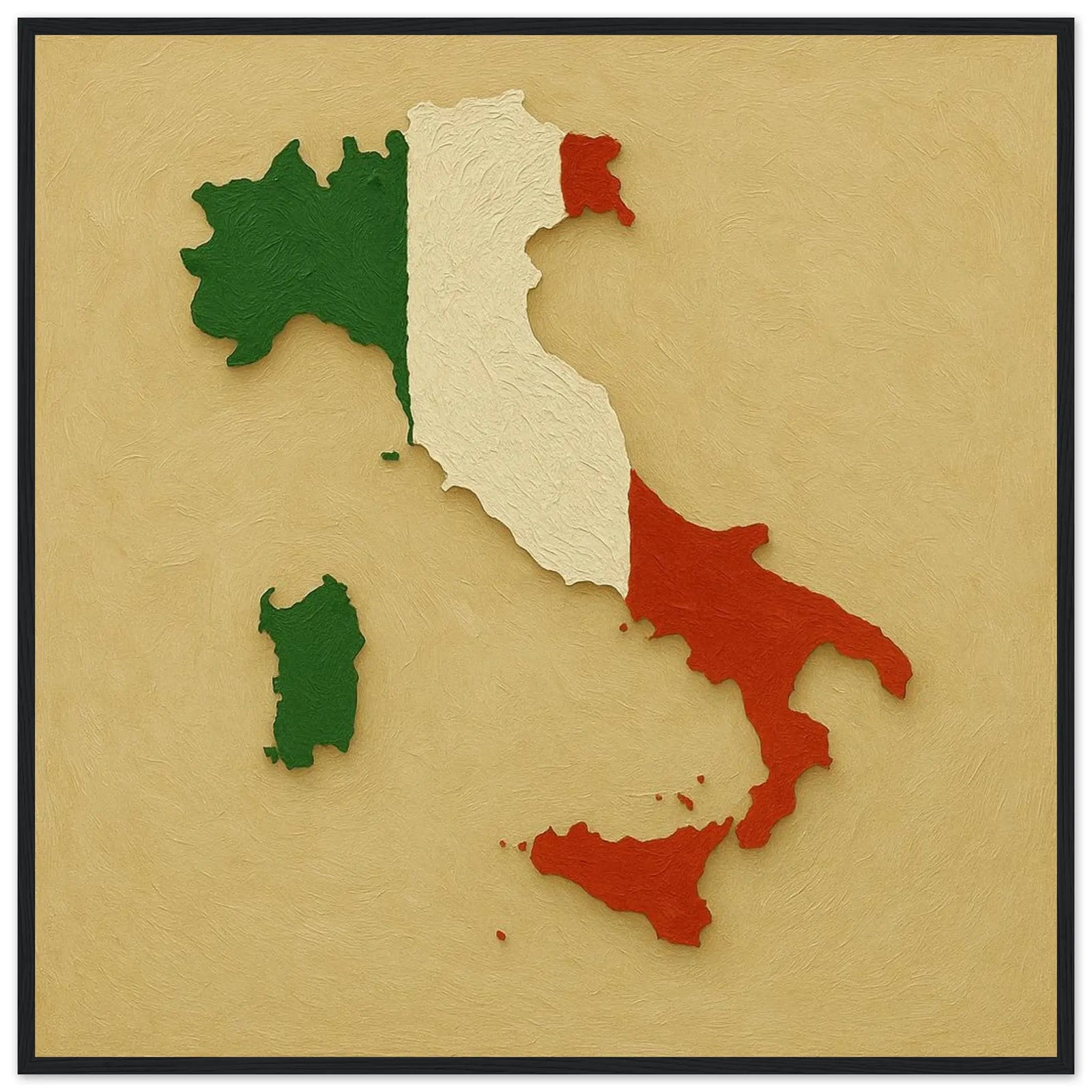 Cadre Drapeau De L'Italie – Affiche Encadrée En Bois – Format Décoratif