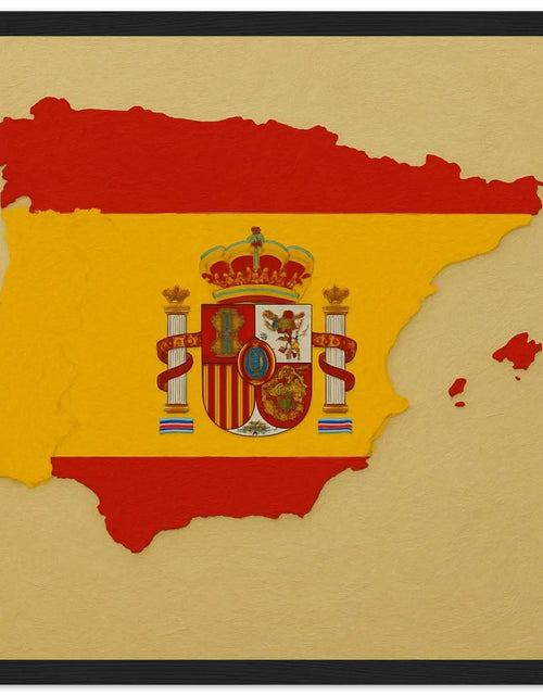 Load image into Gallery viewer, Cadre Drapeau De L'Espagne – Affiche Encadrée En Bois – Format Décoratif
