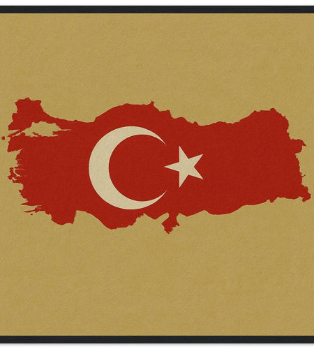 Cadre Drapeau De La Turquie – Affiche Encadrée En Bois – Format Décoratif