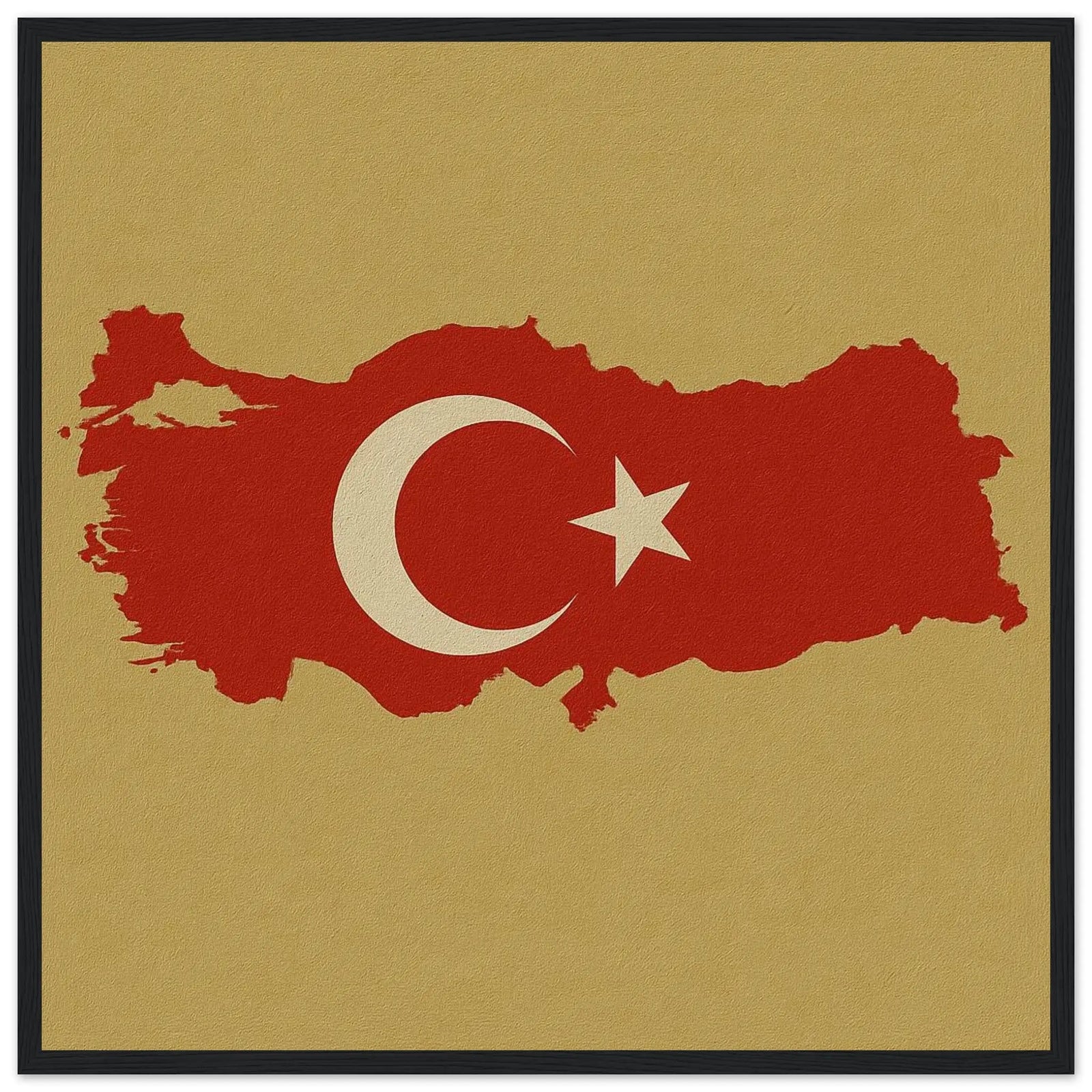 Cadre Drapeau De La Turquie – Affiche Encadrée En Bois – Format Décoratif