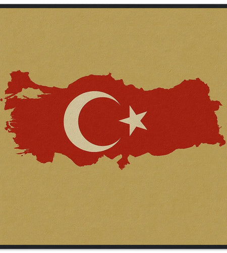 Cadre Drapeau De La Turquie – Affiche Encadrée En Bois – Format Décoratif