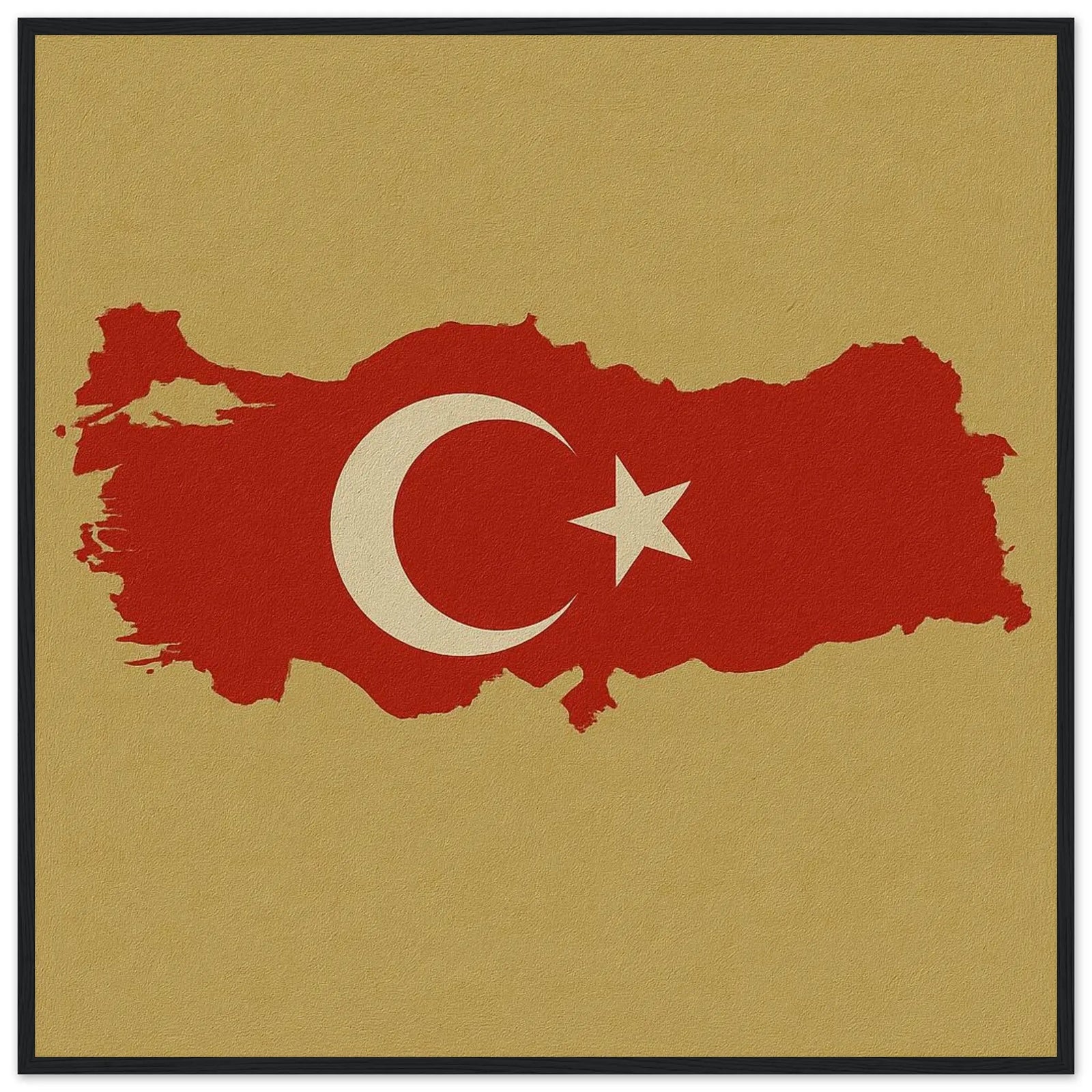 Cadre Drapeau De La Turquie – Affiche Encadrée En Bois – Format Décoratif