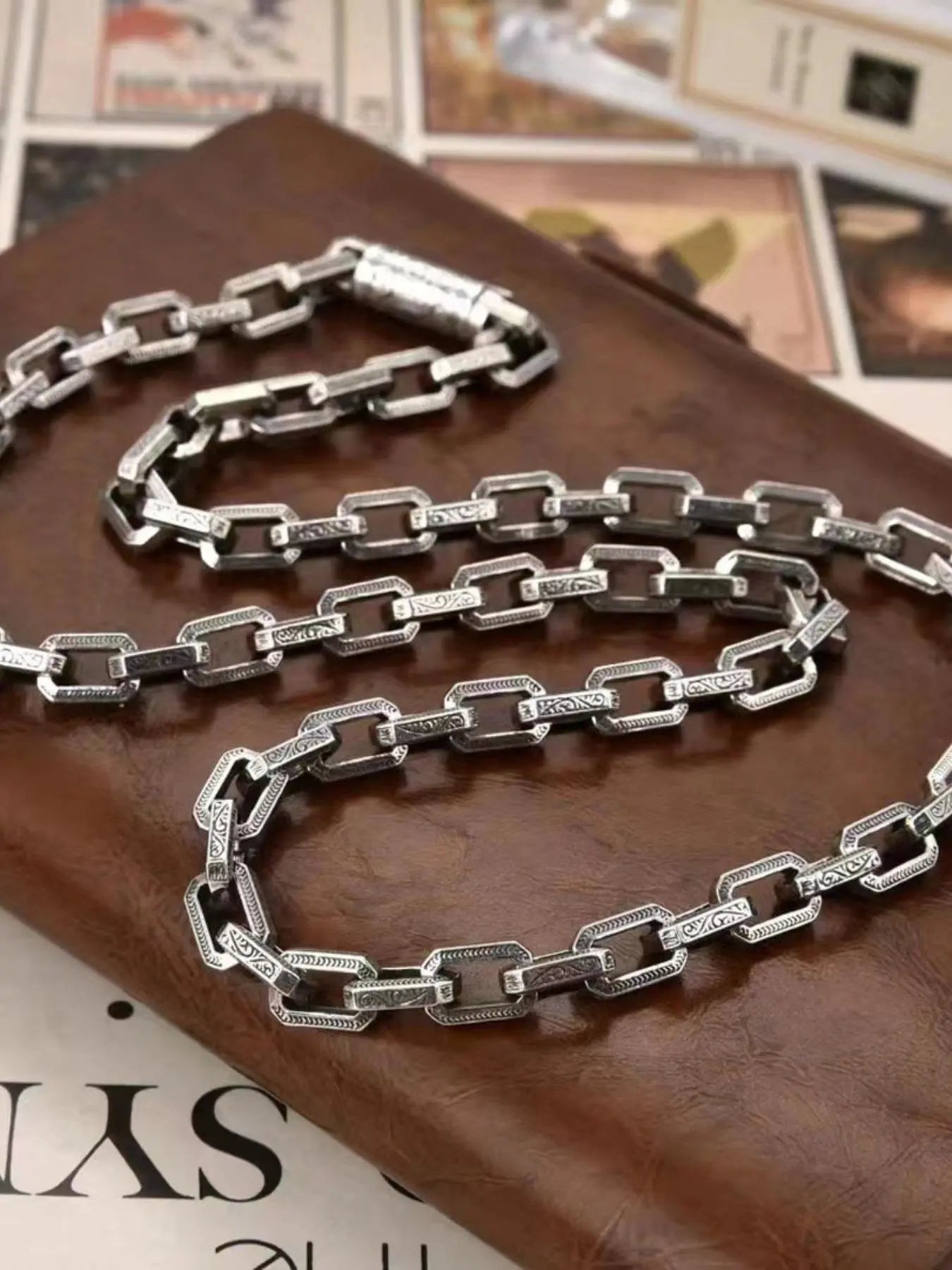 Unisex Street Trend Chunky Chain Necklace, Vintage Trendy Hip Hop Style Chunky Chain Necklace, Chic Jewelry as Gift for Boyfriend & Girlfriend, Cuban Link Chain