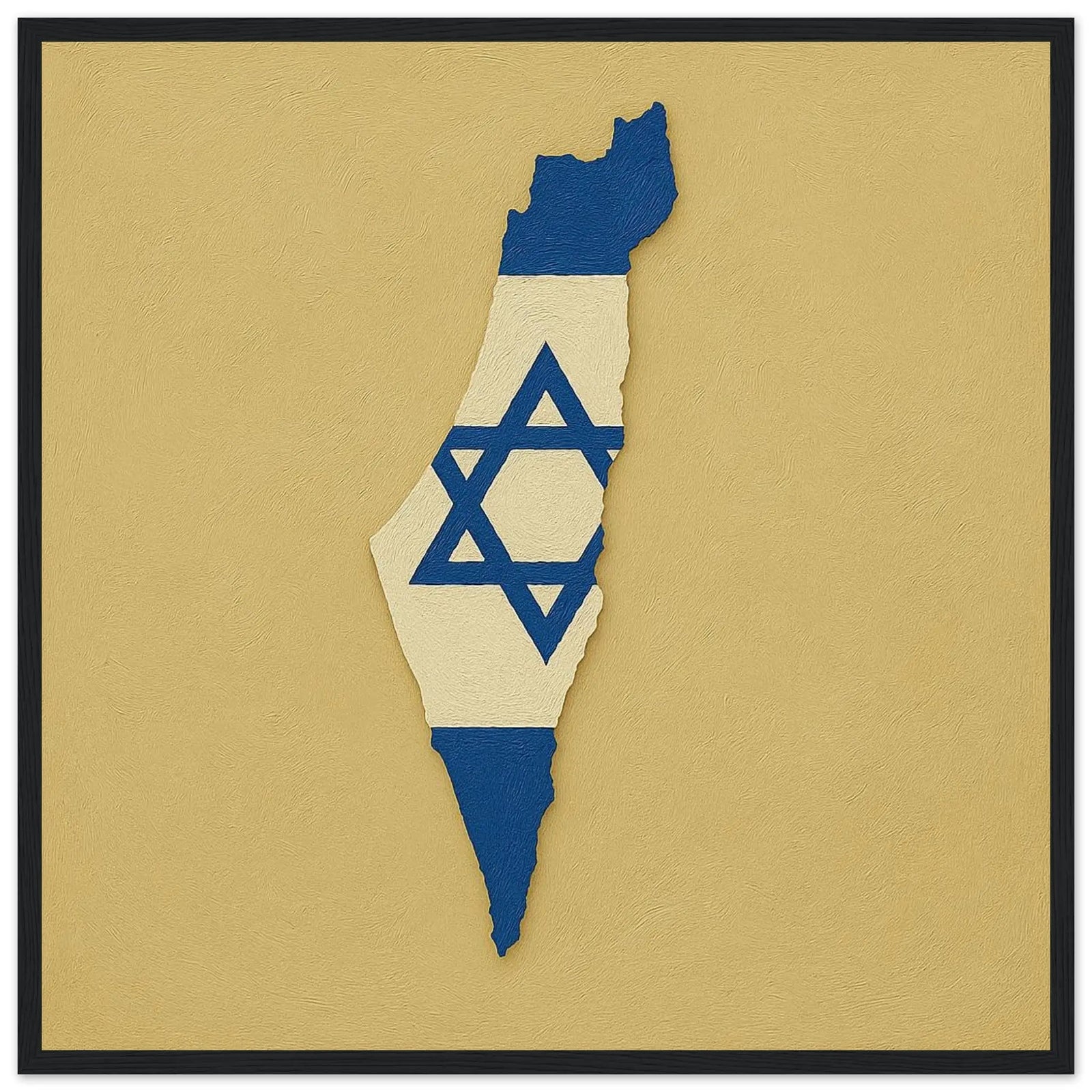 Cadre Drapeau D'Israël – Affiche Encadrée En Bois – Format Décoratif