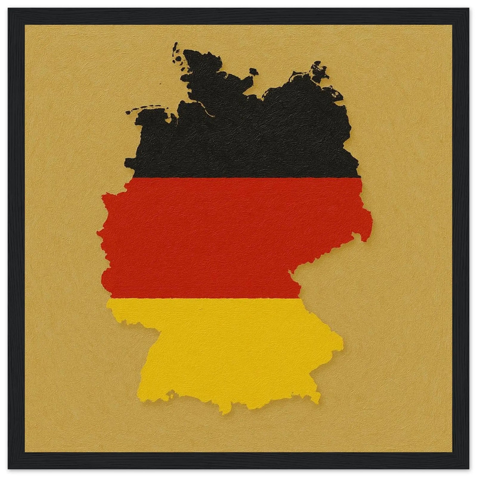 Cadre Drapeau De L'Allemagne – Affiche Encadrée En Bois – Format Décoratif