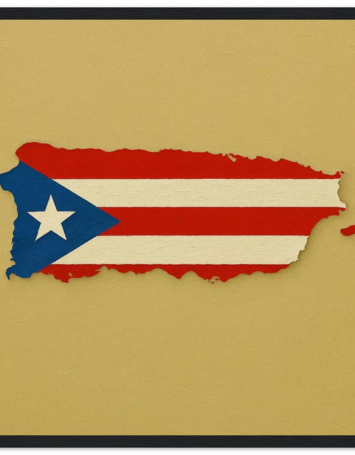 Load image into Gallery viewer, Cadre Drapeau De Porto Rico – Affiche Encadrée En Bois – Format Décoratif
