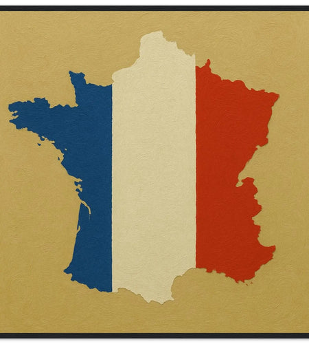 Cadre Drapeau De La France – Affiche Encadrée En Bois – Format Décoratif