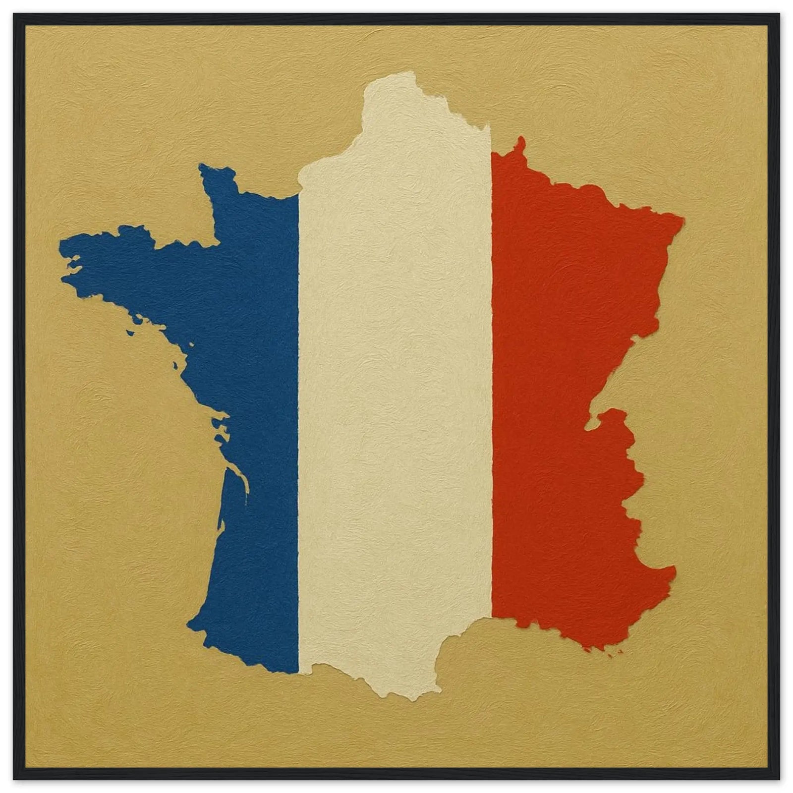 Cadre Drapeau De La France – Affiche Encadrée En Bois – Format Décoratif