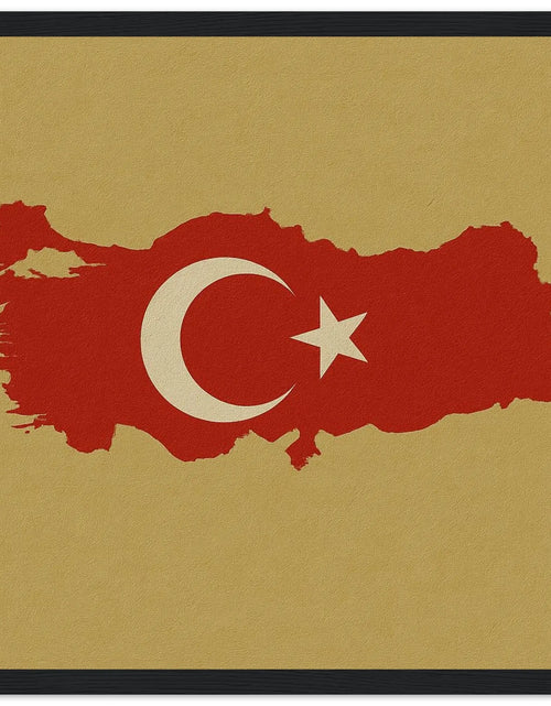 Load image into Gallery viewer, Cadre Drapeau De La Turquie – Affiche Encadrée En Bois – Format Décoratif

