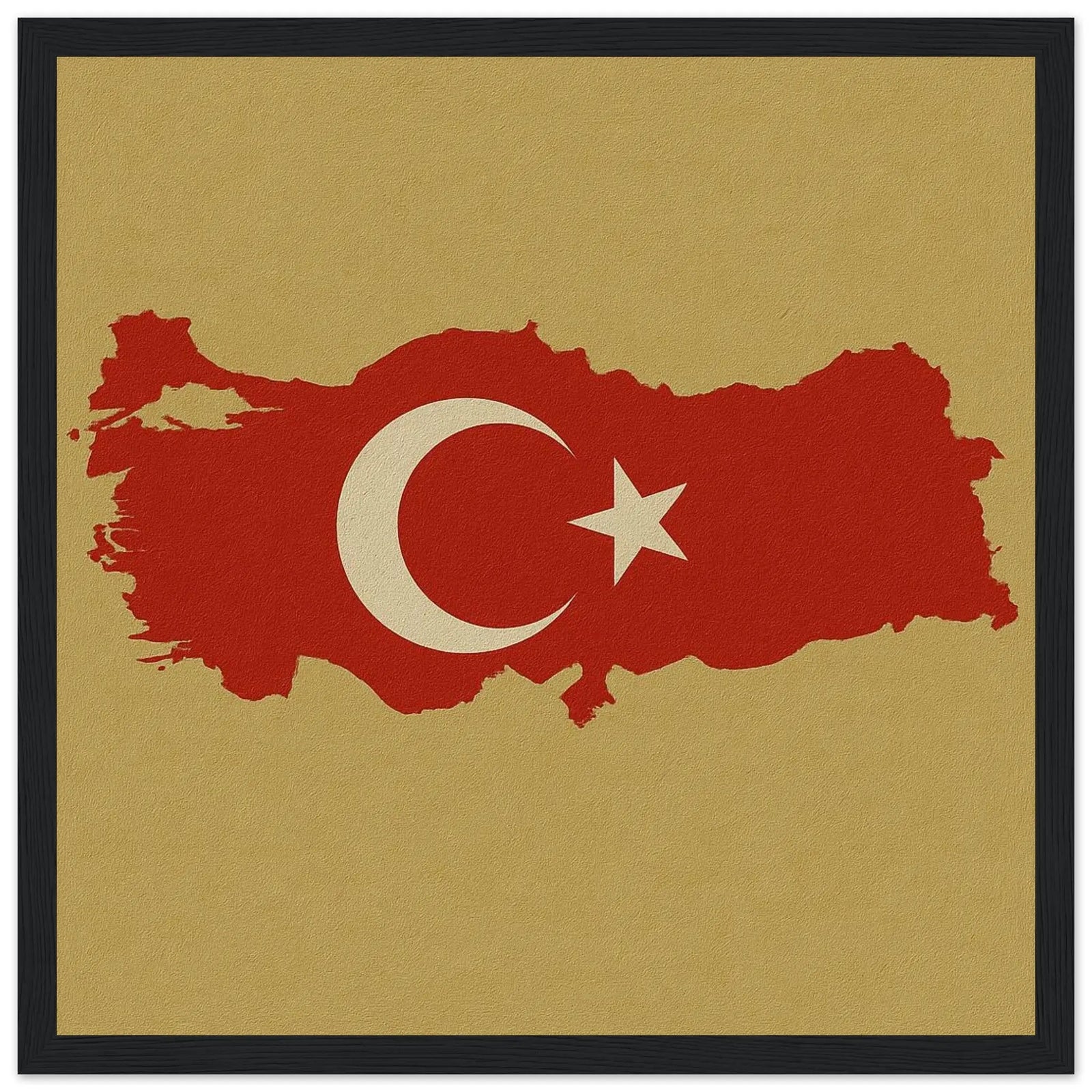 Cadre Drapeau De La Turquie – Affiche Encadrée En Bois – Format Décoratif