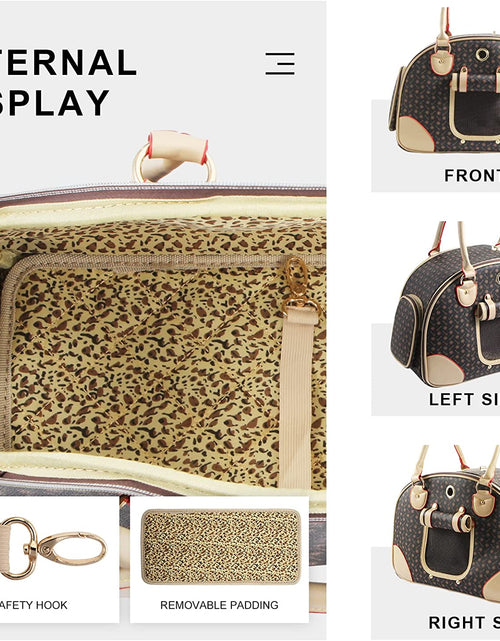 Load image into Gallery viewer, Fashion PU Leather Dog Carrier Handbag - Cat Tote Bag Pet Hiking Bag, Brown, Large 42 * 29 * 18Cm
