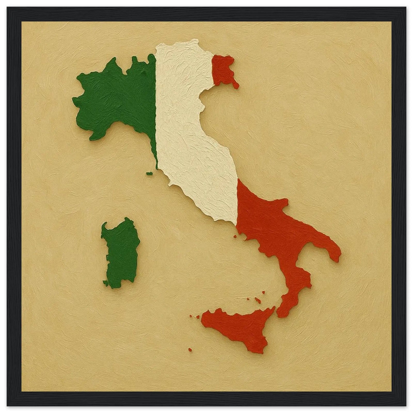 Cadre Drapeau De L'Italie – Affiche Encadrée En Bois – Format Décoratif
