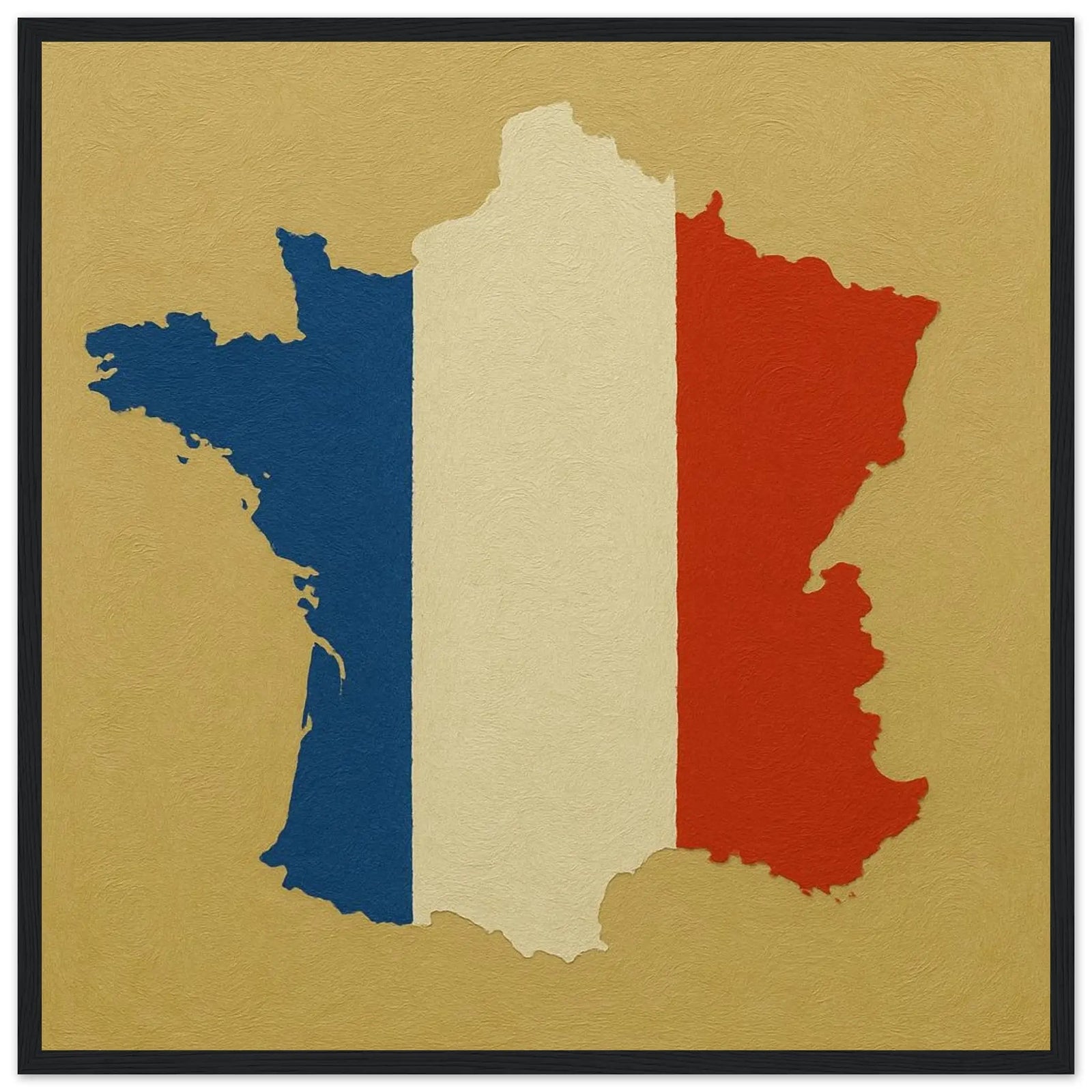 Cadre Drapeau De La France – Affiche Encadrée En Bois – Format Décoratif
