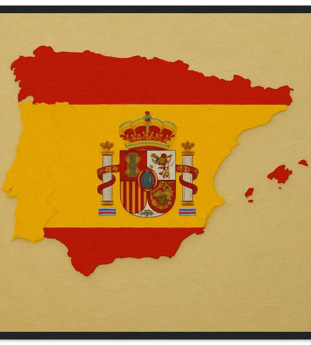 Cadre Drapeau De L'Espagne – Affiche Encadrée En Bois – Format Décoratif