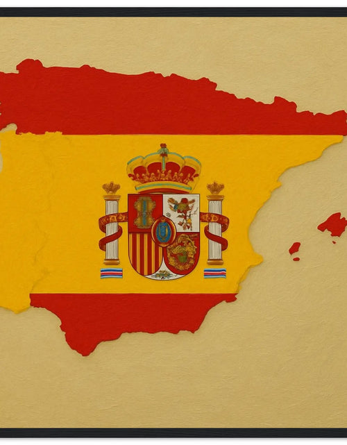 Load image into Gallery viewer, Cadre Drapeau De L'Espagne – Affiche Encadrée En Bois – Format Décoratif
